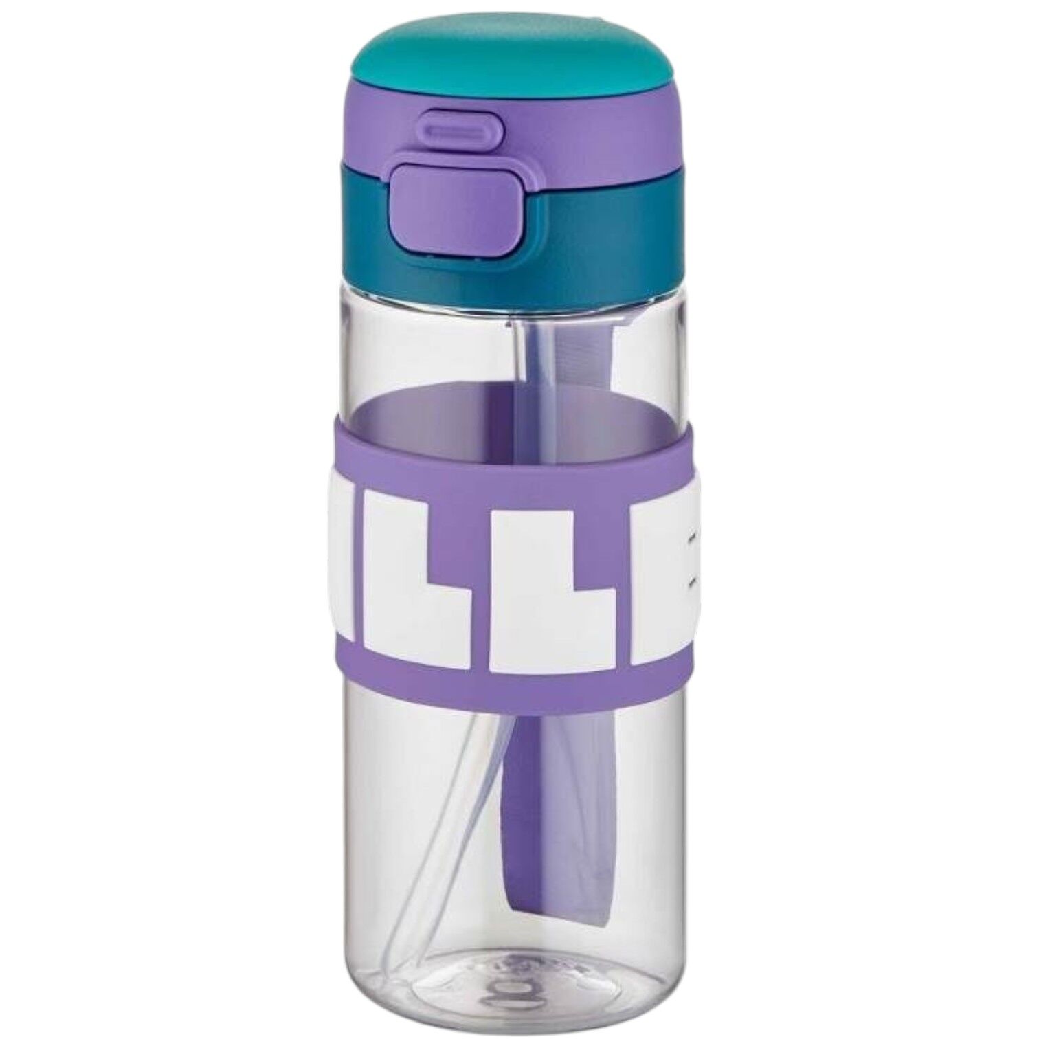 Diller 600 ml Silikon Gövdeli Pipetli Tritan Matara D2417 Mor