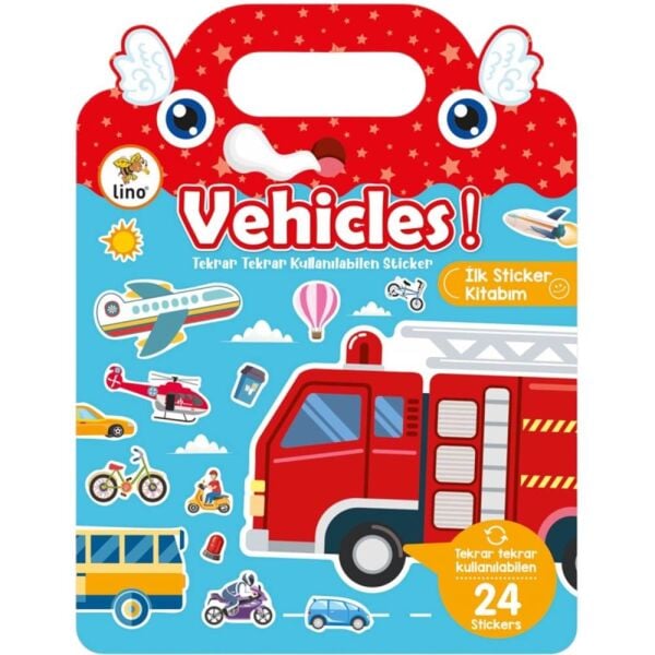 Lino LS-501 Tekrar Kullanılabilen İlk Sticker Kitabım Vehicles