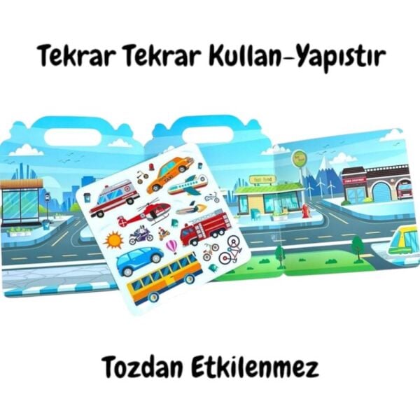 Lino LS-501 Tekrar Kullanılabilen İlk Sticker Kitabım Vehicles