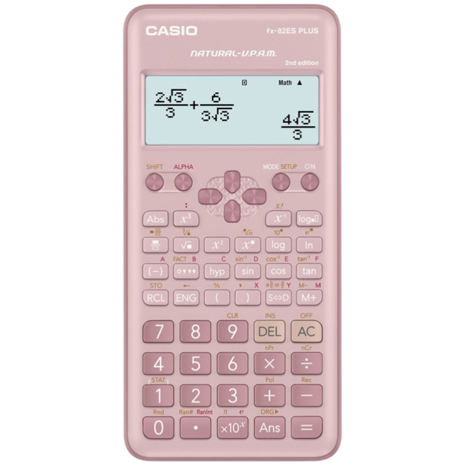 Casio FX-82ES Plus Pembe Bilimsel Fonksiyonlu Hesap Makinesi 2.Versiyon