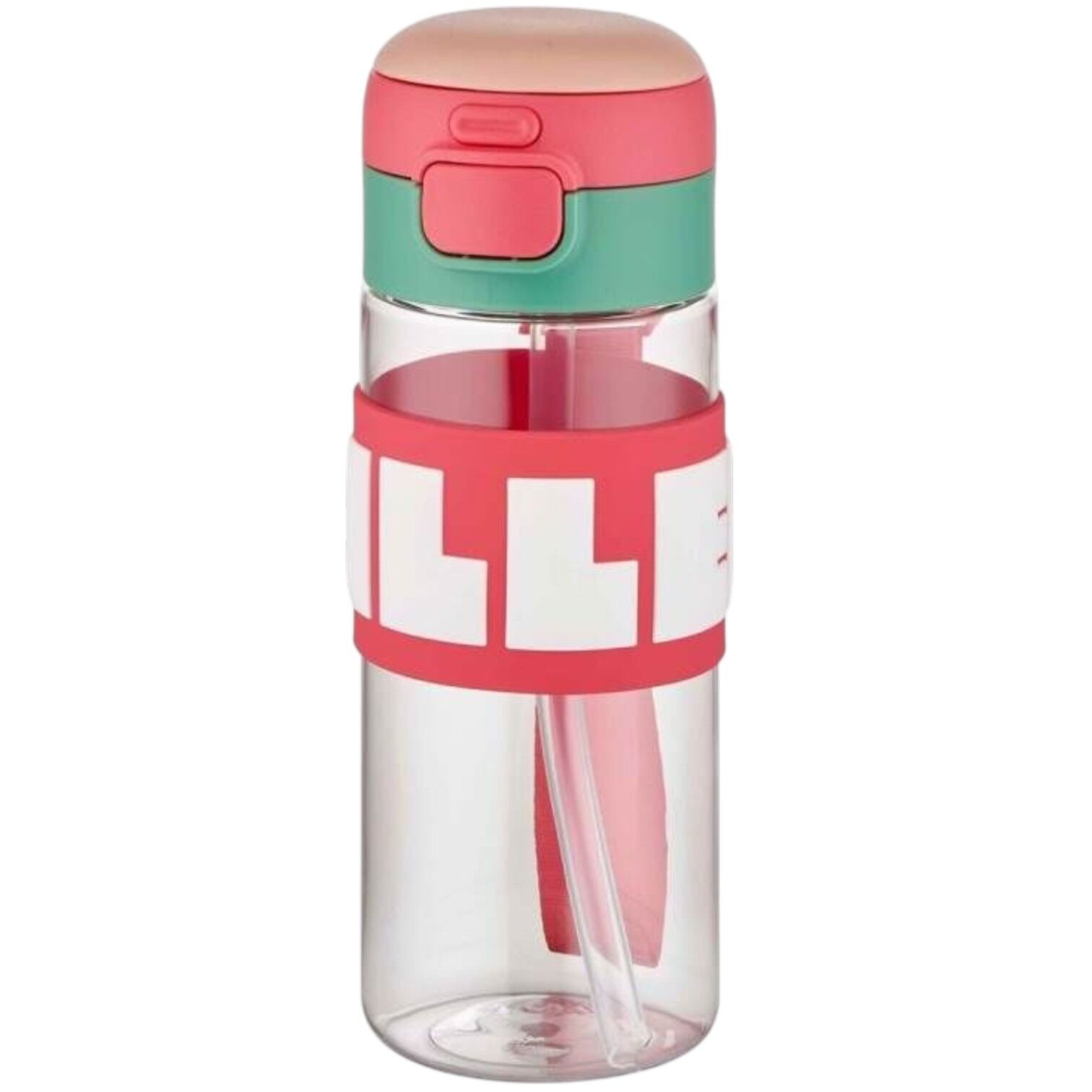 Diller 600 ml Silikon Gövdeli Pipetli Tritan Matara D2417 Pembe