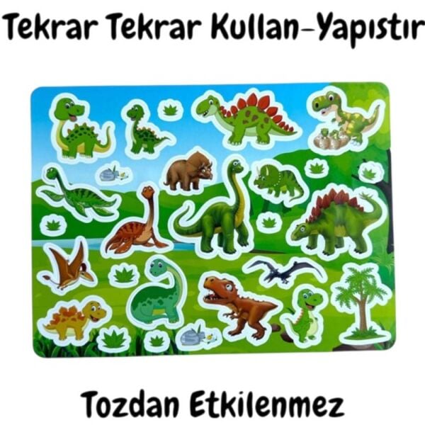 Lino LS-303 Tekrar Kullanılabilen Sticker Dinosaur World