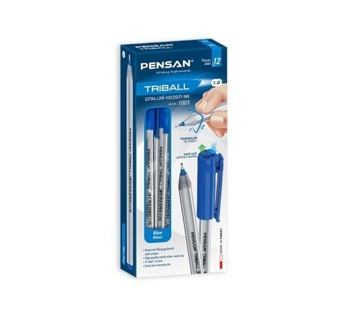 Pensan Triball Tükenmez Kalem 1.0 mm 12 li 01003 Mavi