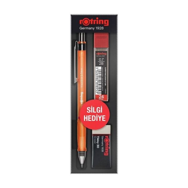 Rotring Visuclick Versatil Kalem Seti 07 mm Silgi+Min Turuncu