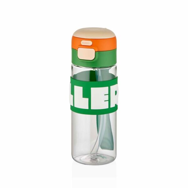 Diller 600 ml Silikon Gövdeli Pipetli Tritan Matara D2417 Yeşil