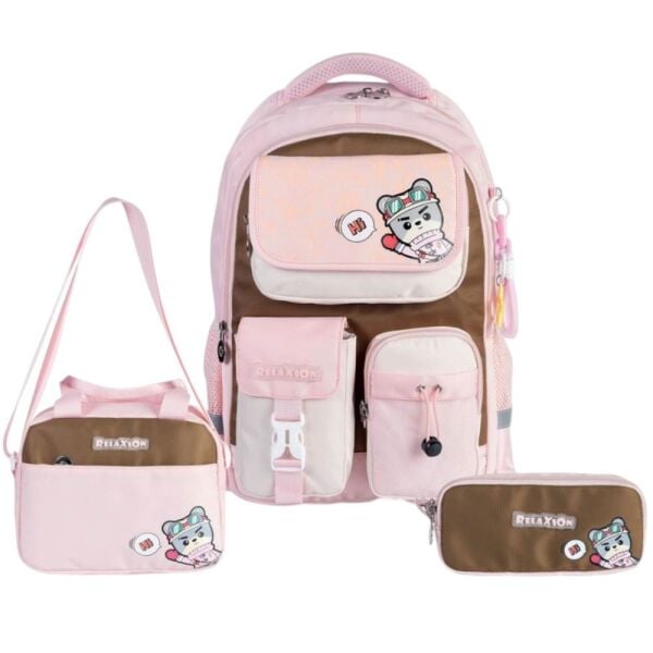 Relaxion Cool 1812 Pembe 3'lü Set İlkokul Çantası
