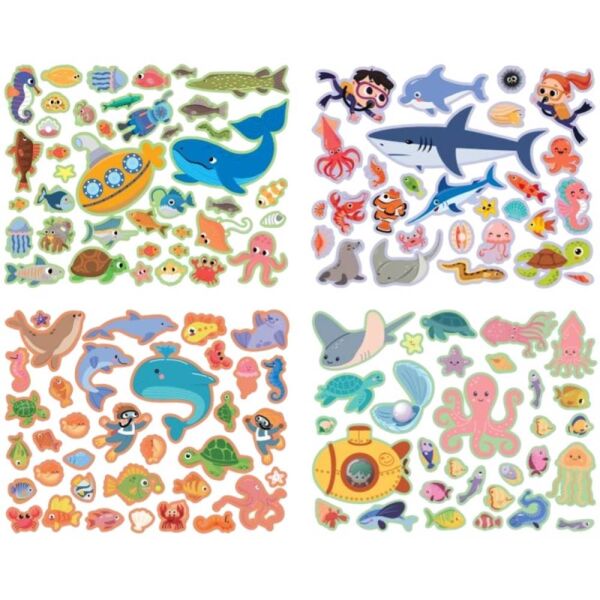Lino LS-601 Tekrar Kullanılabilen Sticker Kitabı Okyanus Canlıları