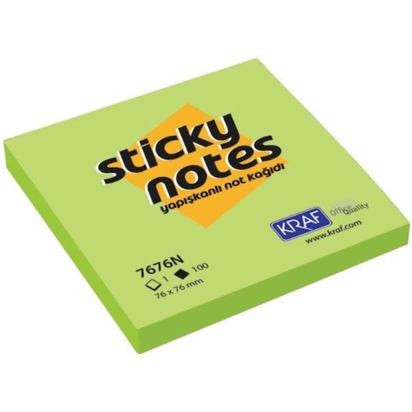 Kraf Yapışkanlı Not Kağıdı 76X76 Neon 7676N