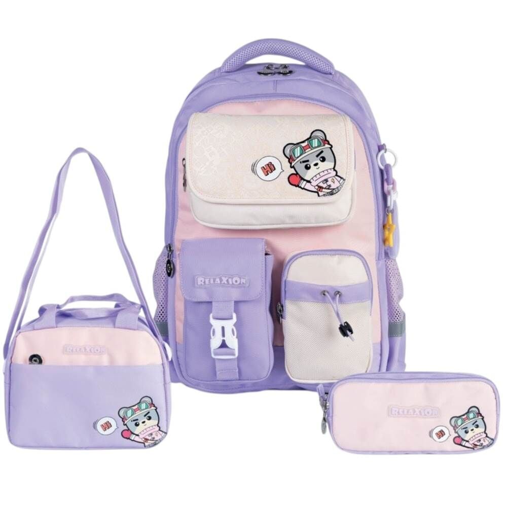 Relaxion Cool 1812 Lila 3'lü Set İlkokul Çantası