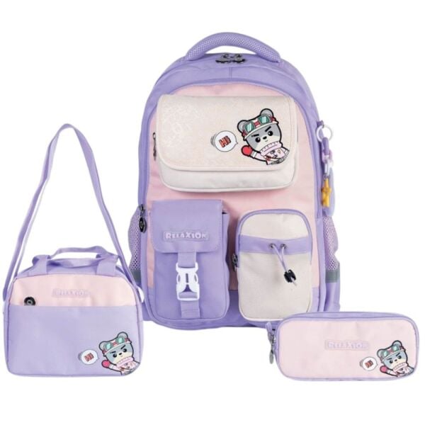 Relaxion Cool 1812 Lila 3'lü Set İlkokul Çantası