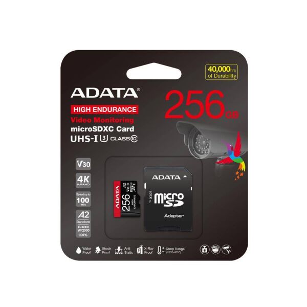 Adata 256 GB High Endurance microSDXC 4K U3 V30 A2 Hafıza Kartı
