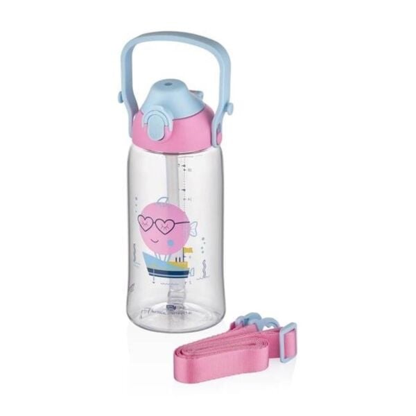 Uzspace Pipetli 680 ml Tritan Matara 2202 Pembe