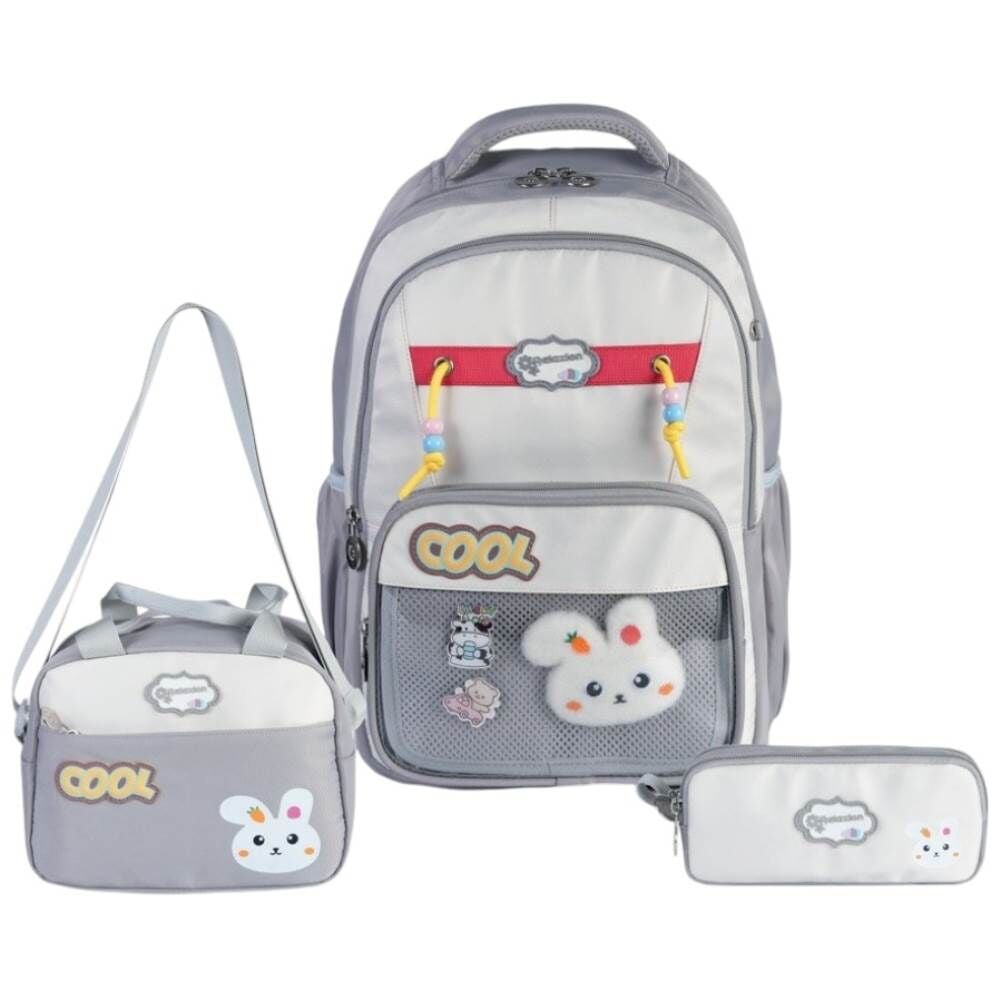 Relaxion Cool 1810 Gri 3'lü Set İlkokul Çantası