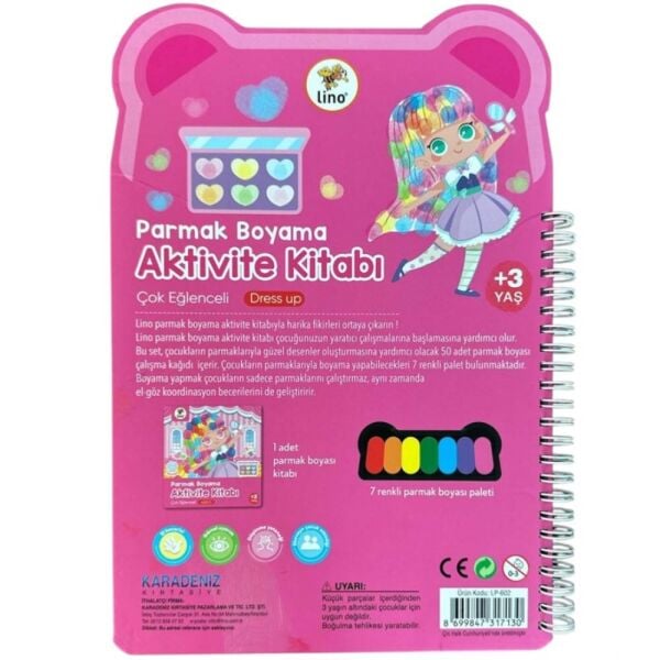 Lino LP-602 Parmak Boyama Kitabı Dress Up Giysi Giydirme Temalı