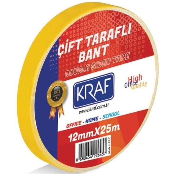 Kraf Çift Taraflı Bant 12Mm X 25M 2512G
