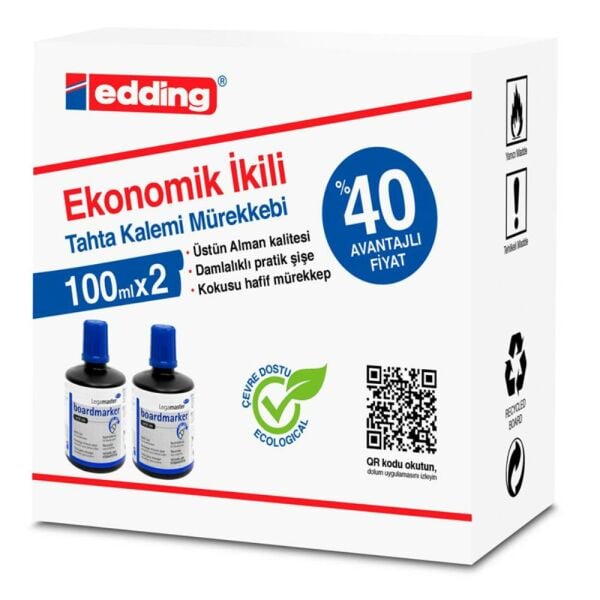 Legamaster Beyaz Tahta Mürekkebi 100 Ml. Lm-1199 Mavi 2 Li