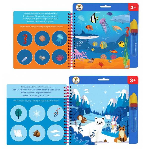 Lino TFL-1008 Aqua Magic Book Hayvanlar Sihirli Boyama Kitabı