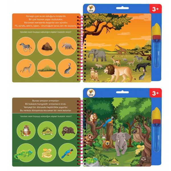 Lino TFL-1008 Aqua Magic Book Hayvanlar Sihirli Boyama Kitabı