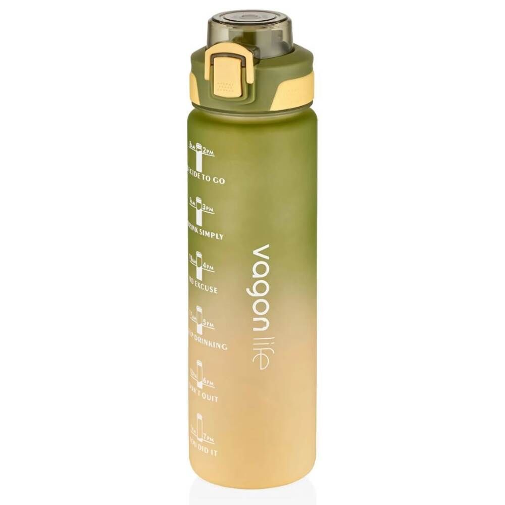 Vagonlife Soft Touch 1100 ml Motivasyon Matara VGN2310 Yeşil