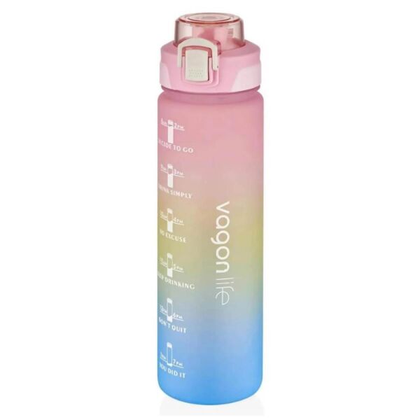 Vagonlife Soft Touch 1100 ml Motivasyon Matara VGN2310 Pembe