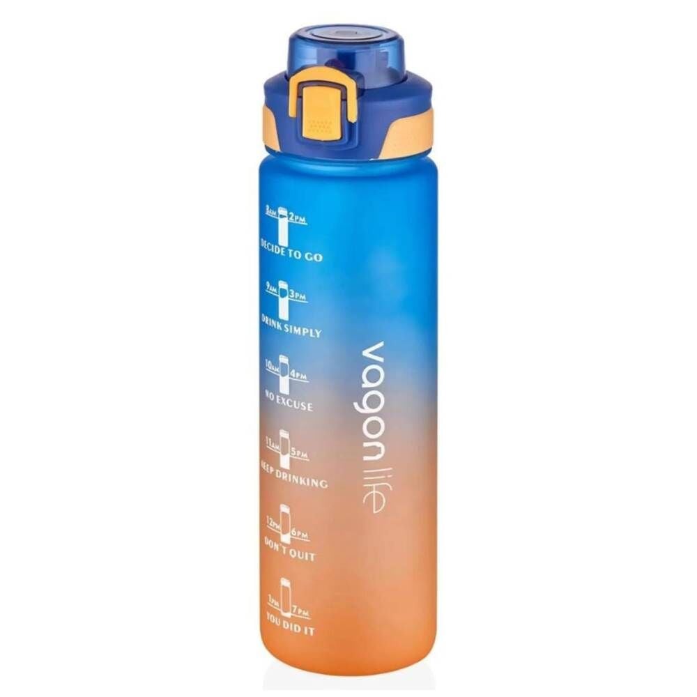 Vagonlife Soft Touch 1100 ml Motivasyon Matara VGN2310 Mavi