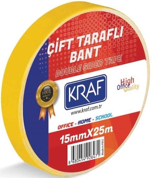 Kraf Çift Taraflı Bant 15 mm x 25 mt 2515G