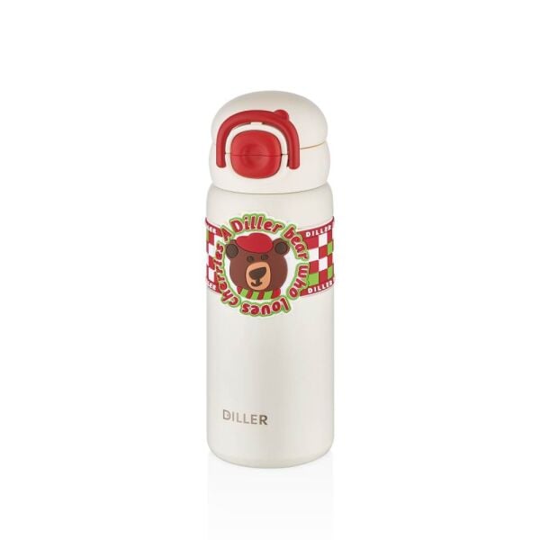 Diller 600 ml Çelik Termos Matara D9238 Beyaz