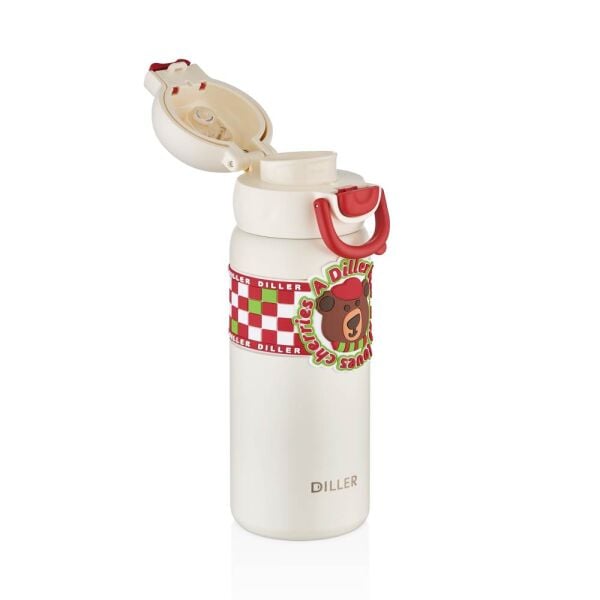 Diller 600 ml Çelik Termos Matara D9238 Beyaz