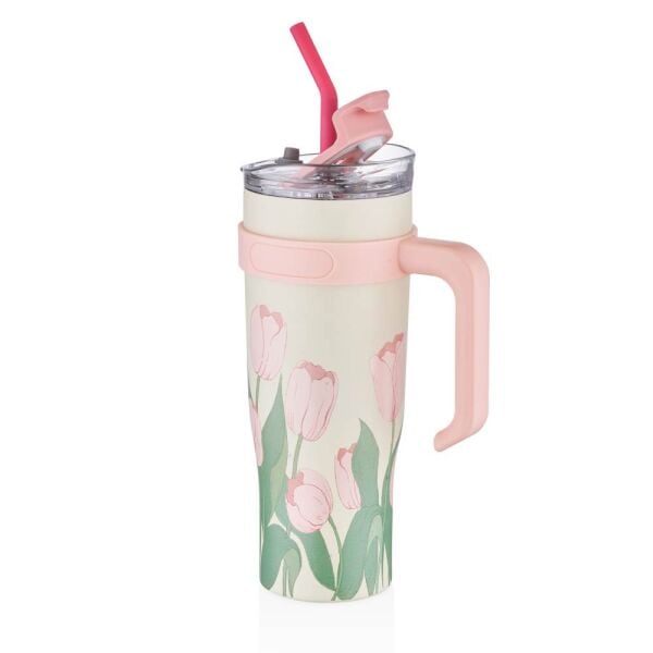Diller 1200 ml Çelik Termos Matara D9120 Pembe