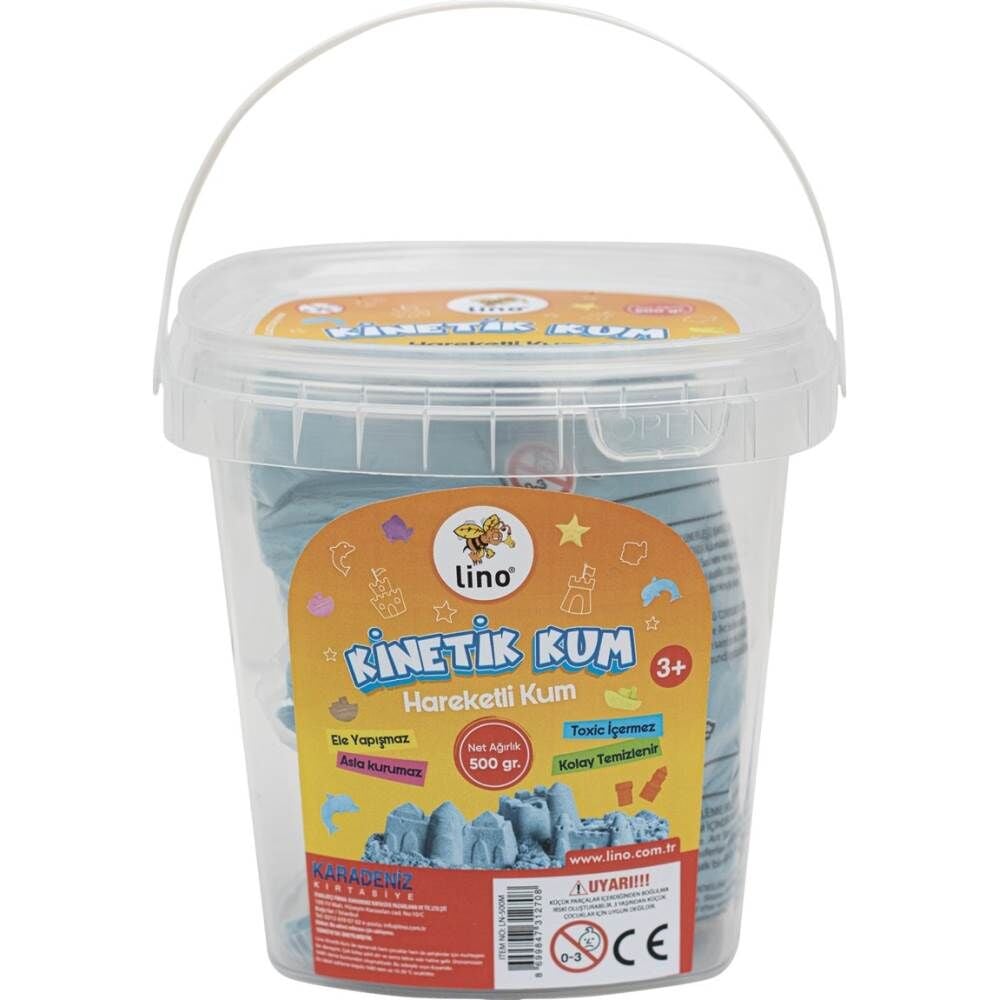 Lino Kinetik Kum 500 gr Kovalı 3 Kalıplı LN-500 Mavi