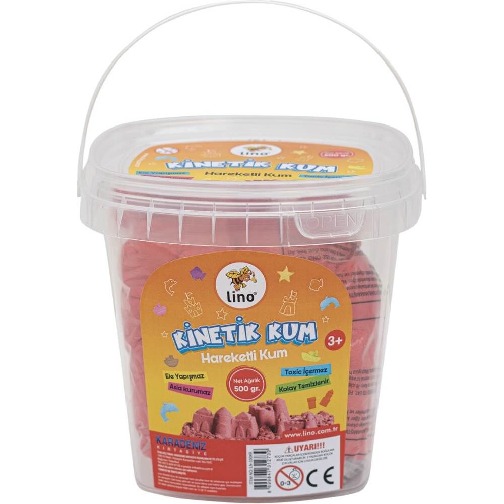 Lino Kinetik Kum 500 gr Kovalı 3 Kalıplı LN-500 Kırmızı