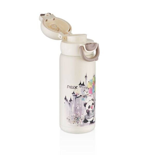 Diller 600 ml Çelik Termos Matara D9252 Beyaz