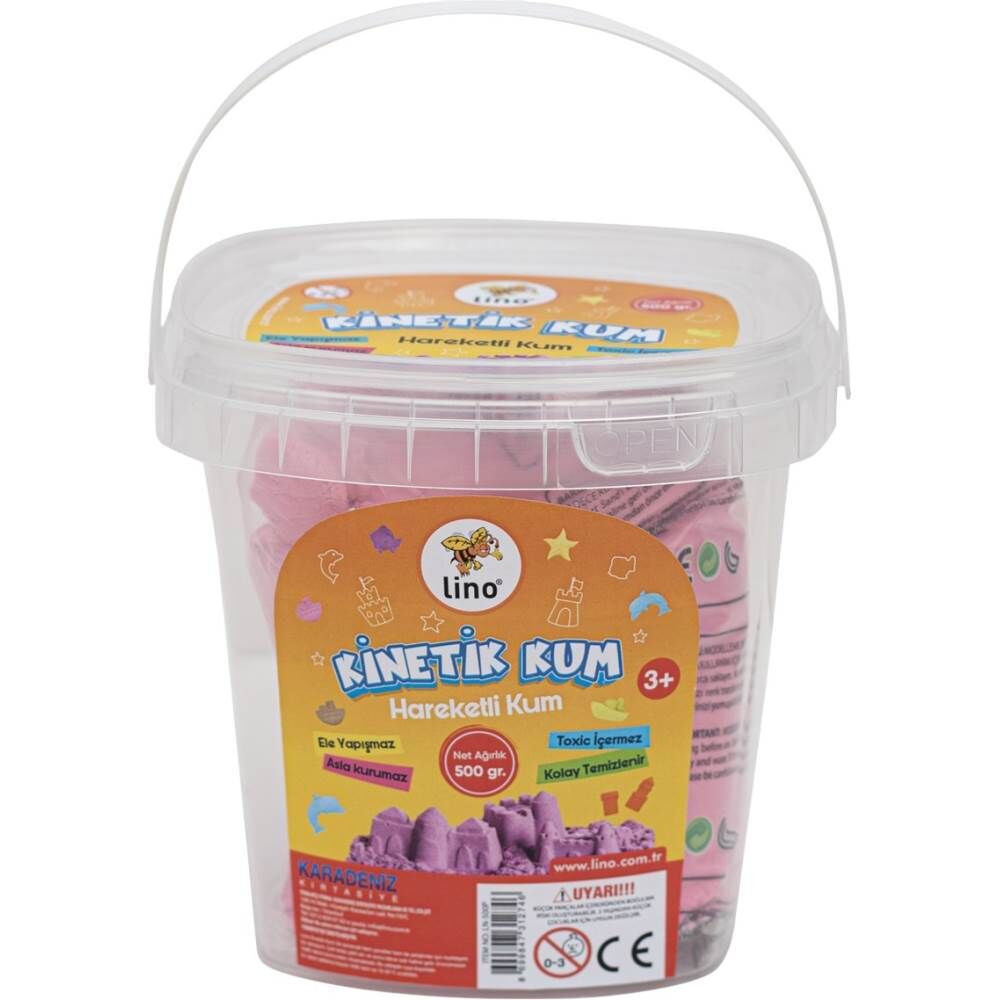 Lino Kinetik Kum 500 gr Kovalı 3 Kalıplı LN-500 Pembe