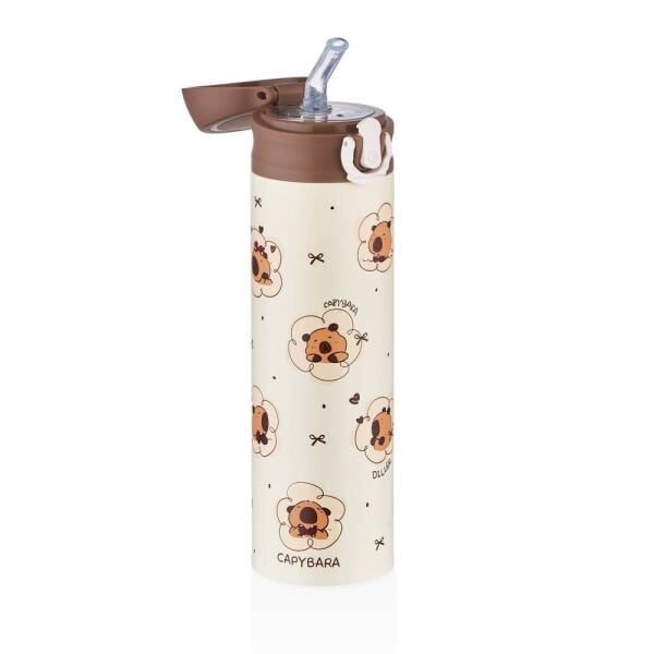 Diller 480 ml Çelik Termos Matara D9281 Kahverengi