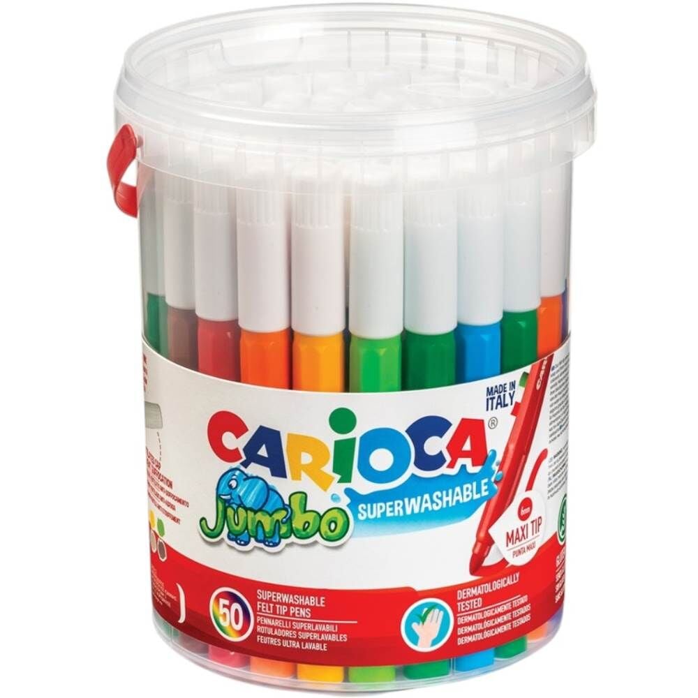 Carioca Joy 43312 Yıkanabilir Jumbo Keçeli Kalem Kovalı 50 Renk