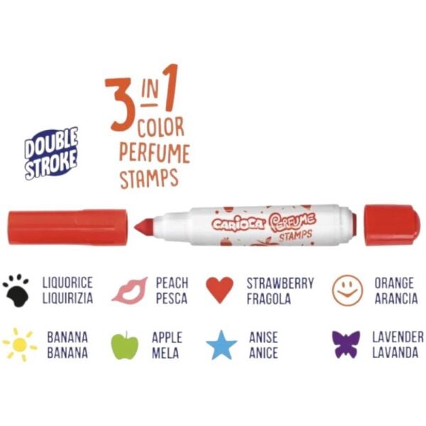 Carioca 42988 Kokulu Damgalı Jumbo Keçeli Kalem 8 Renk