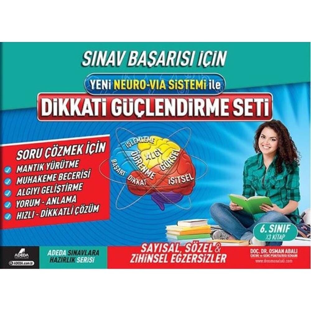 Adeda Neuro Via ile Dikkat Güçlendirme Seti 6.Sınıf 3 Kitap