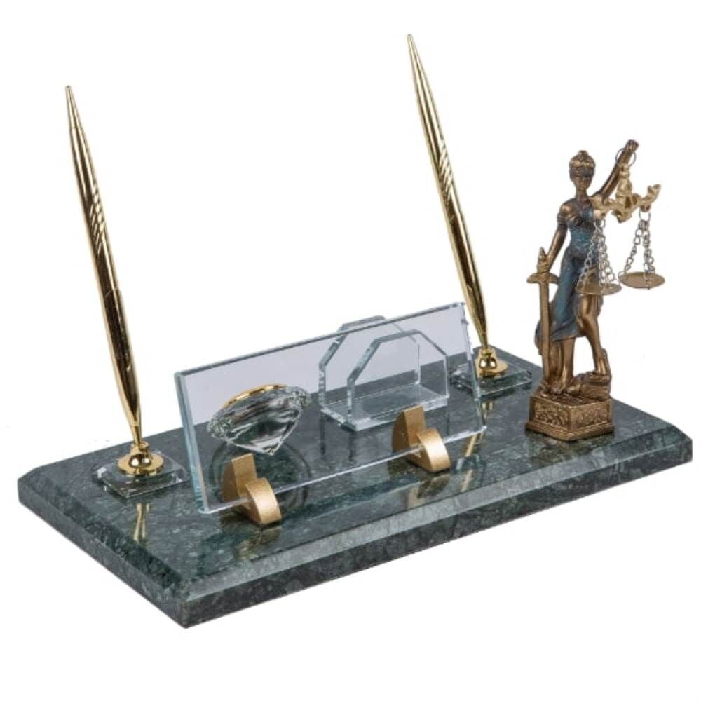 5060 Yeşil Mermer Adalet Heykelli Masa İsimliği