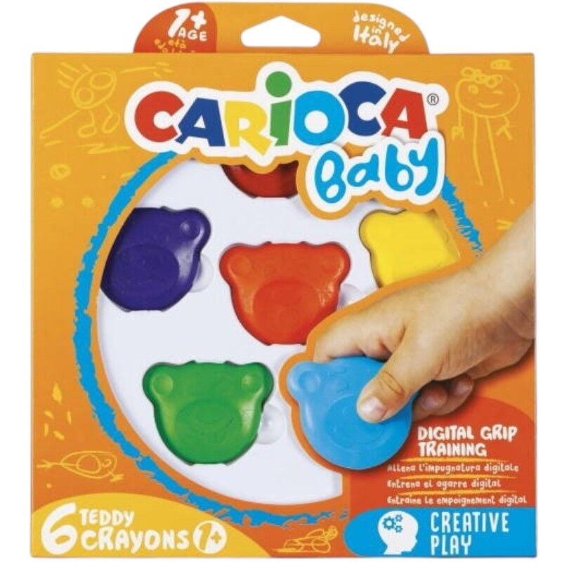 Carioca 42956 Baby Teddy Şekilli Mum Boya 6 Renk