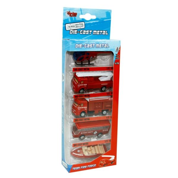 Kutulu 5 Parça 1:72 Die Cast Polis Arabaları 1818-5