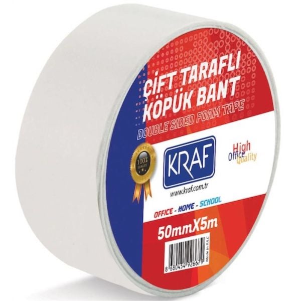 Kraf Çift Taraflı Köpük Bant 50Mm X 5M 5050G
