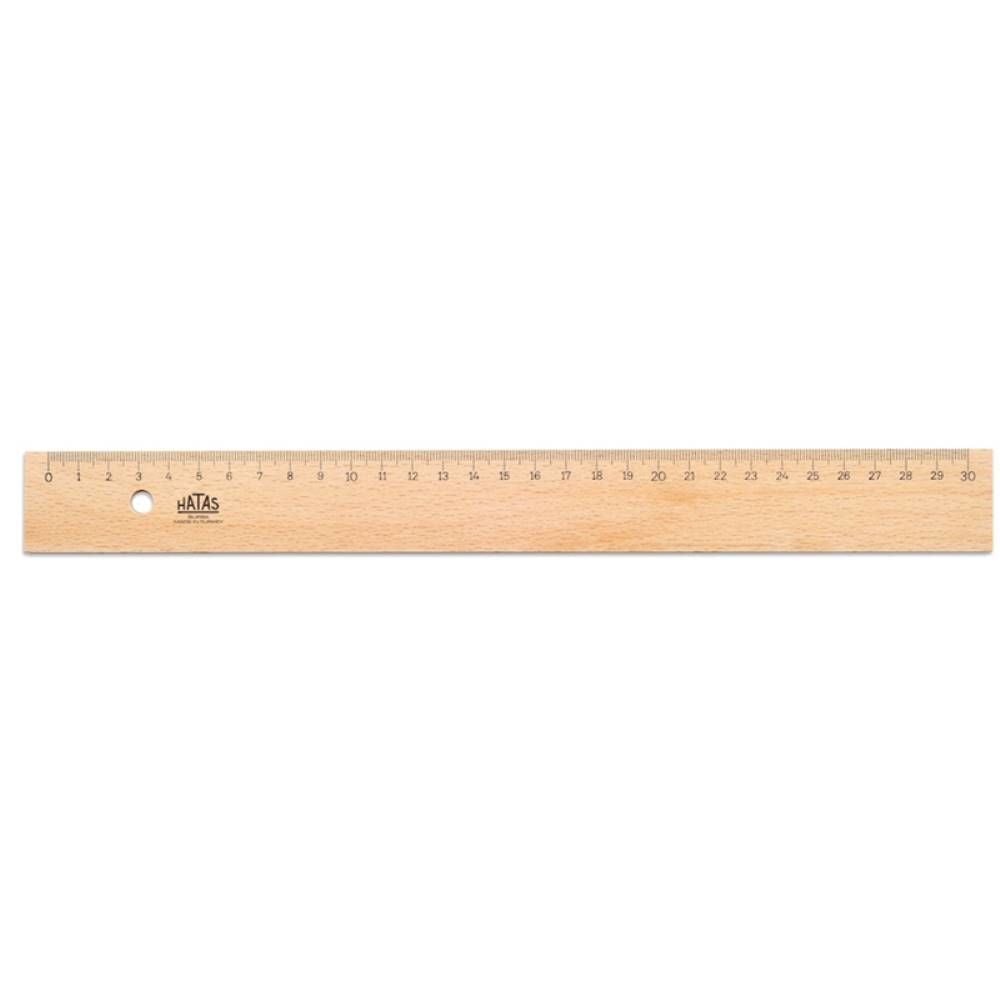 Hatas Cetvel Tahta Takviyesiz 30 Cm 00035
