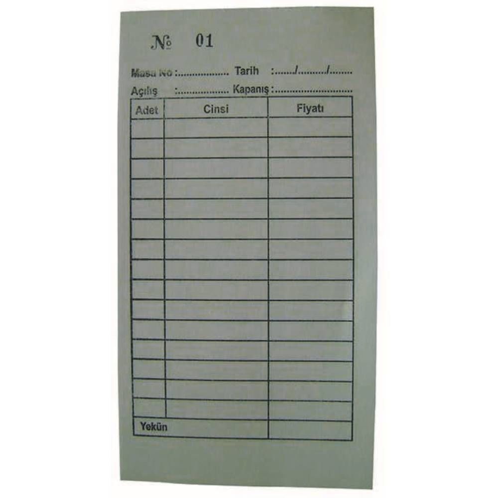 Dilman Adisyon Fişi Standart 8X15 4308