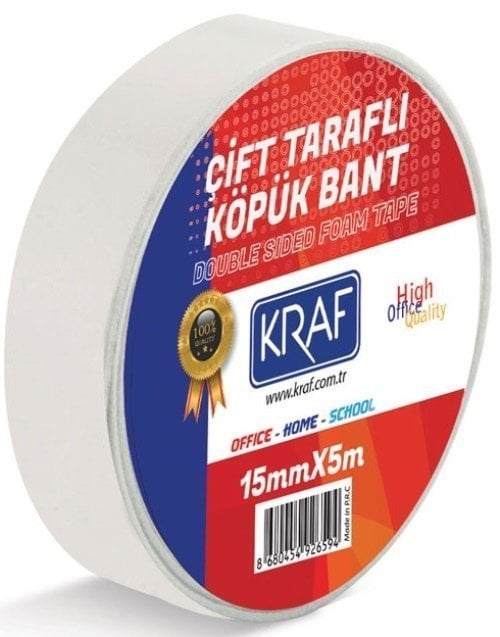 Kraf Çift Taraflı Köpük Bant 15 mm x 5 mt 5015G