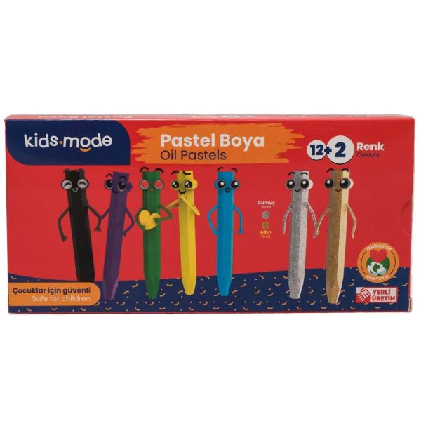 Kids Mode Yağlı Pastel Boya 12+2 Renk 100
