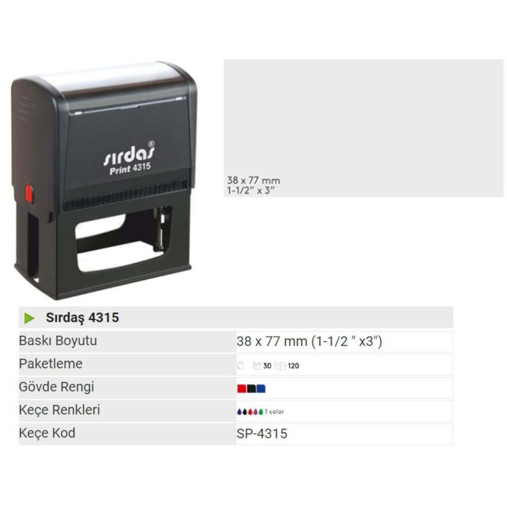 Mobistamps Kaşe 4315 Kırmızı Keçeli