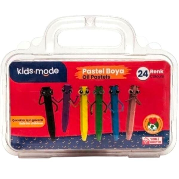 Kids Mode Yağlı Pastel Boya 24 Renk Çantalı 106