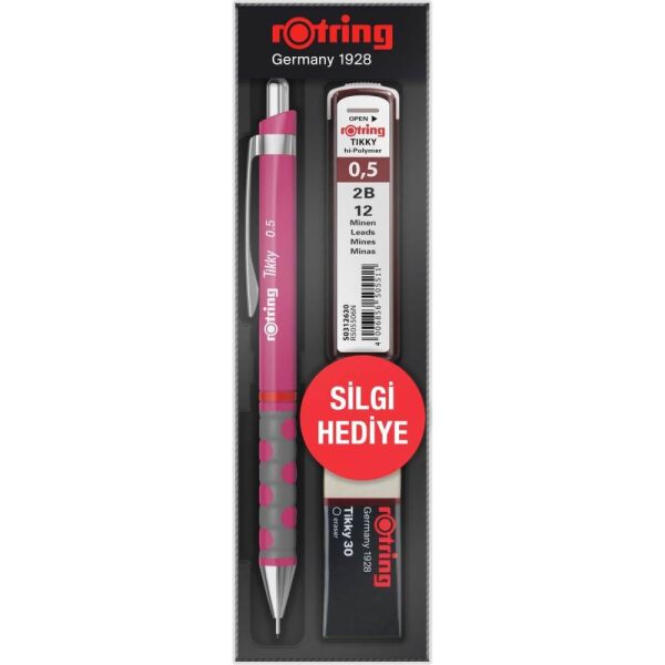 Rotring Tikky Versatil Kalem Seti 05 mm Ahududu Pembe