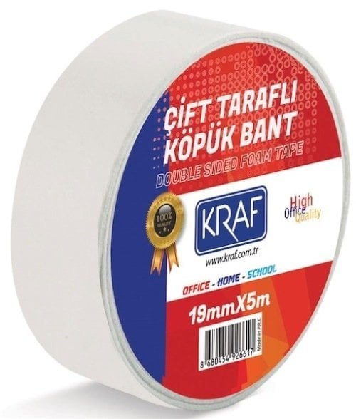 Kraf Çift Taraflı Köpük Bant 19 mm x 5 mt 5019G