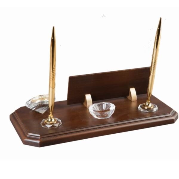 Ahşap Set 3 Kalemli Saatli Masa İsimliği